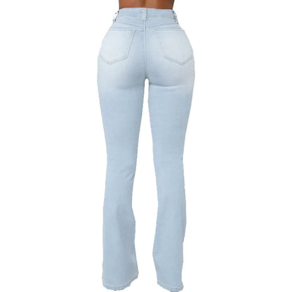 Jeans pantalon pour femmes, évasés et longs