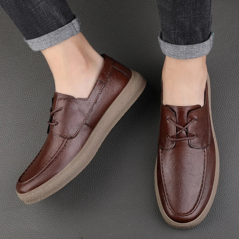 Chaussures décontractées pour hommes en cuir véritable