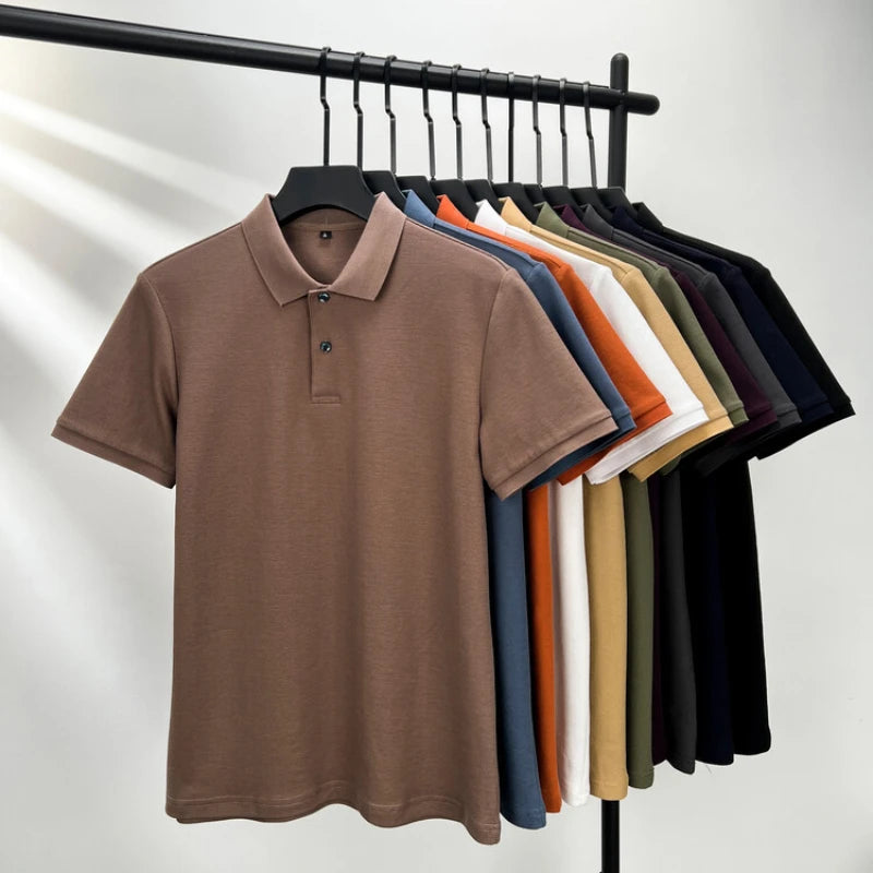 Polo homme 100 % coton, tendance été, décontracté, manches courtes