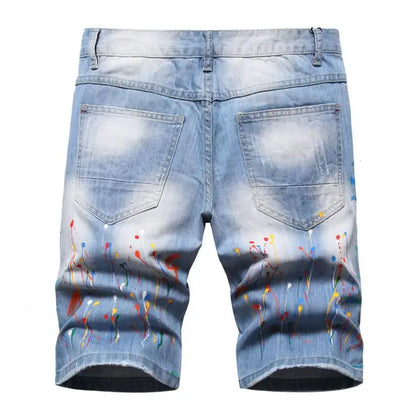 Short en jean bleu clair pour homme