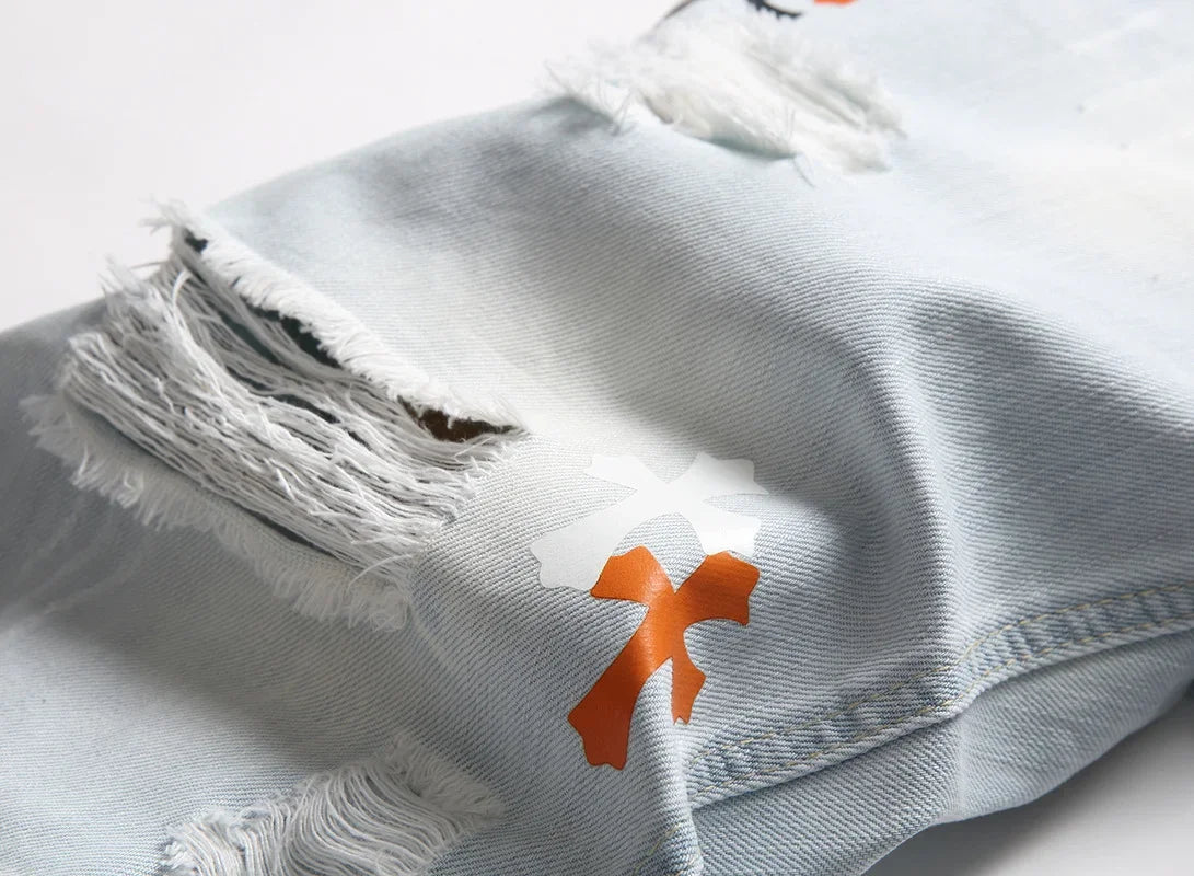 Short en jean bleu clair pour homme