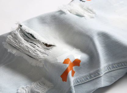 Short en jean bleu clair pour homme