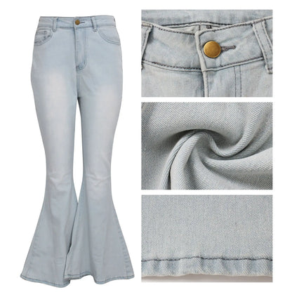 Jeans pantalon pour femmes, évasés et longs