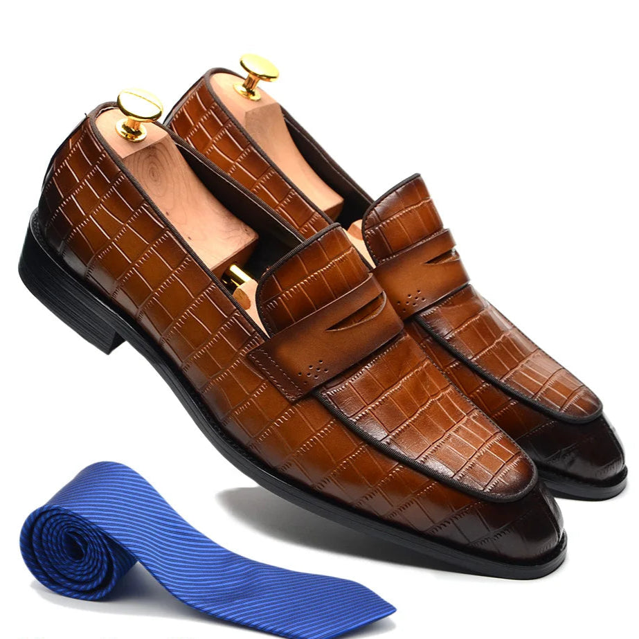 Mocassins classiques pour hommes, en cuir véritable de vache