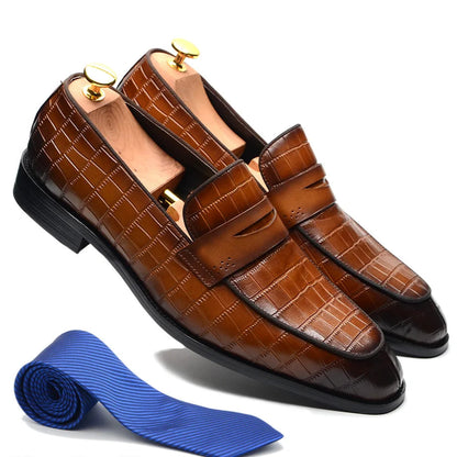 Mocassins classiques pour hommes, en cuir véritable de vache