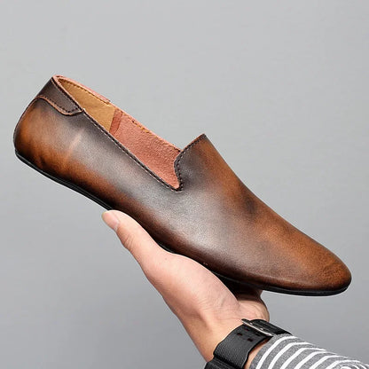 Chaussures plates en cuir pour hommes