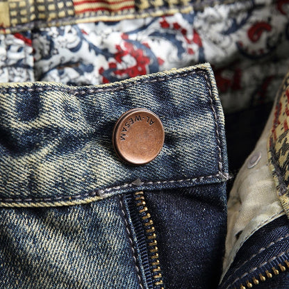 Jean court bleu déchiré pour homme