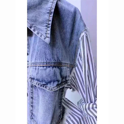 Veste en jean à épissure pour femme