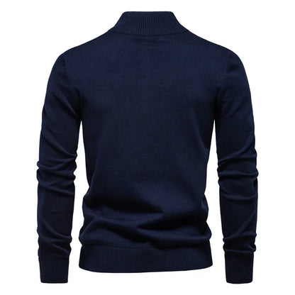 Pull homme automne hiver haute qualité col mi-haut fermeture éclaire