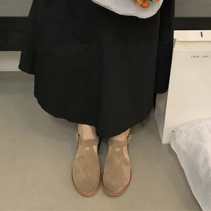 Chaussures Plates Femme En Cuir Véritable Givré