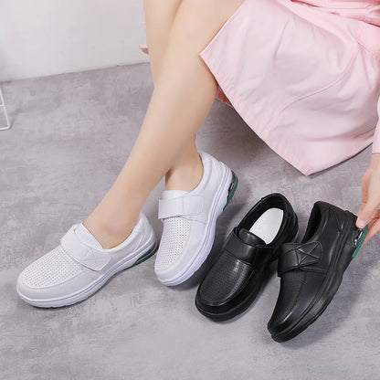 Chaussures blanches à coussin d'air et semelle souple pour femmes