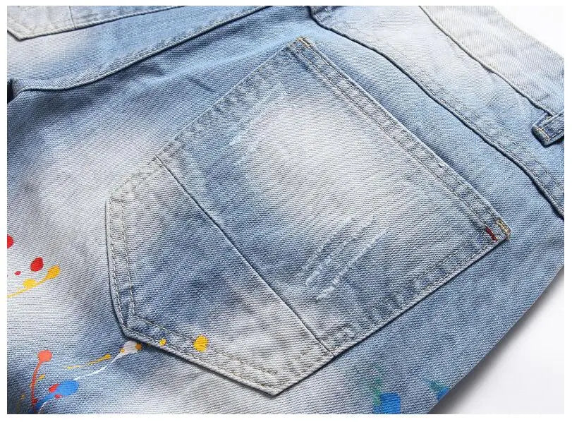 Short en jean bleu clair pour homme