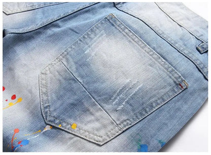 Short en jean bleu clair pour homme