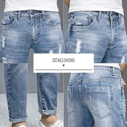 Jeans Déchirés Courts Taille Mi-haute