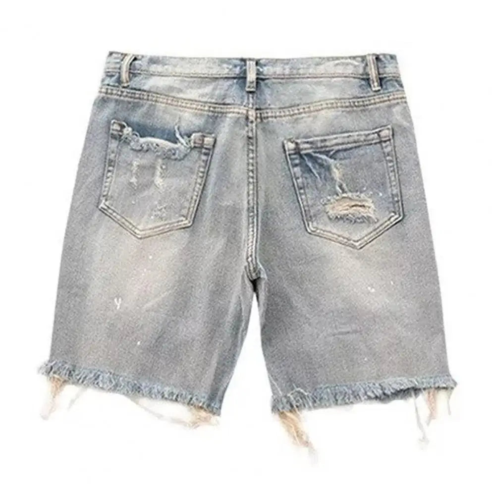 Short en jean déchiré pour homme
