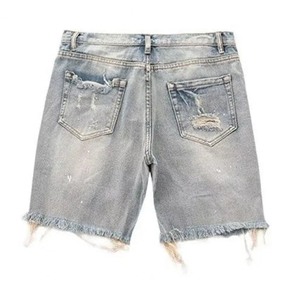 Short en jean déchiré pour homme