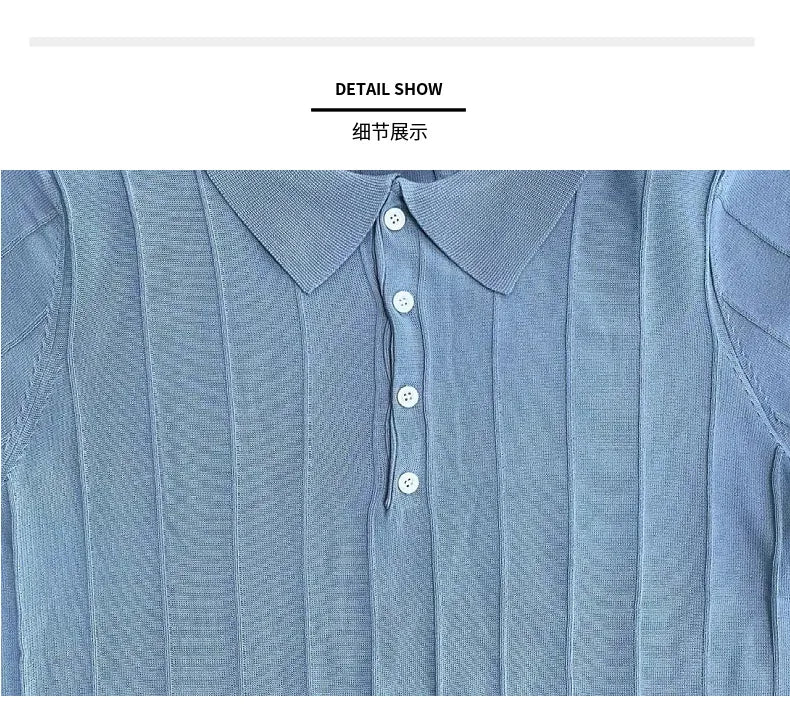 Polo à manches courtes et col à revers pour homme, style décontracté