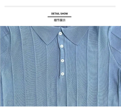 Polo à manches courtes et col à revers pour homme, style décontracté