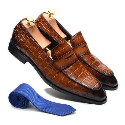 Mocassins classiques pour hommes, en cuir véritable de vache