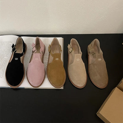 Chaussures Plates Femme En Cuir Véritable Givré