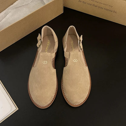 Chaussures Plates Femme En Cuir Véritable Givré