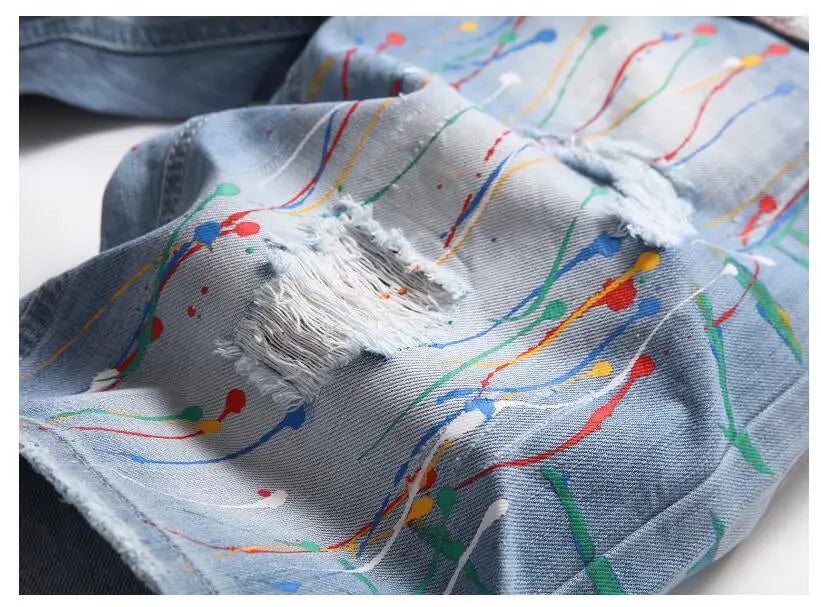 Short en jean bleu clair pour homme