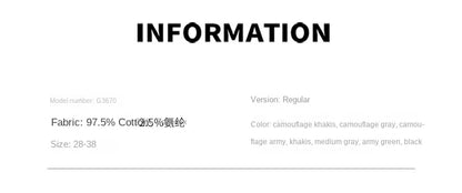 Side Pockets Zipper Mens Jogger Camouflage Multi Pocket Work Cargo Pants Black Green  Jogginghosen Denim Trousers Male Safari