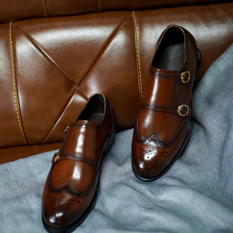 Chaussures classiques en cuir véritable pour hommes