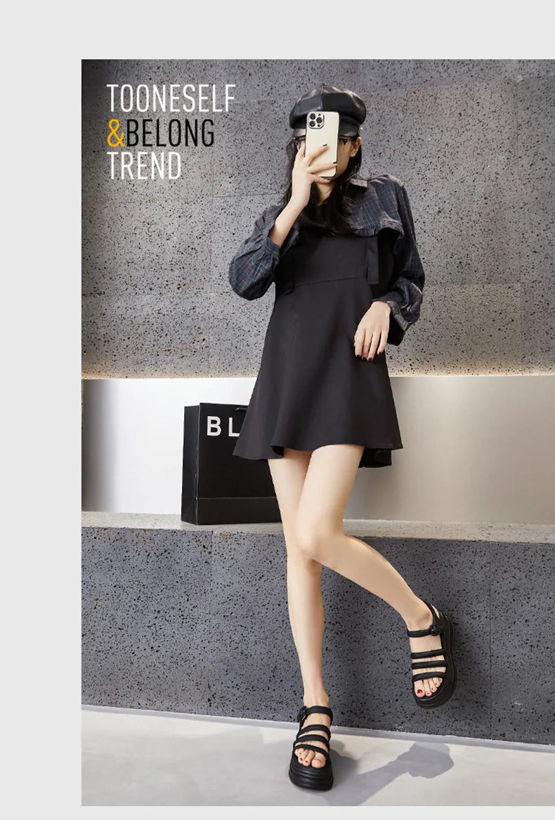 High Quality Women Retro Platform Sandals Summer Open Toe Slippers Sandalias Mujer Ladies Lightweight Open Toe Beach Shoes 7.5CM