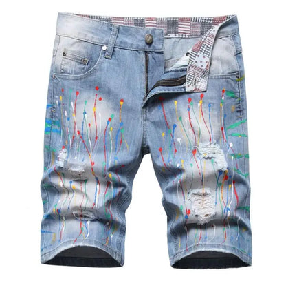 Short en jean bleu clair pour homme