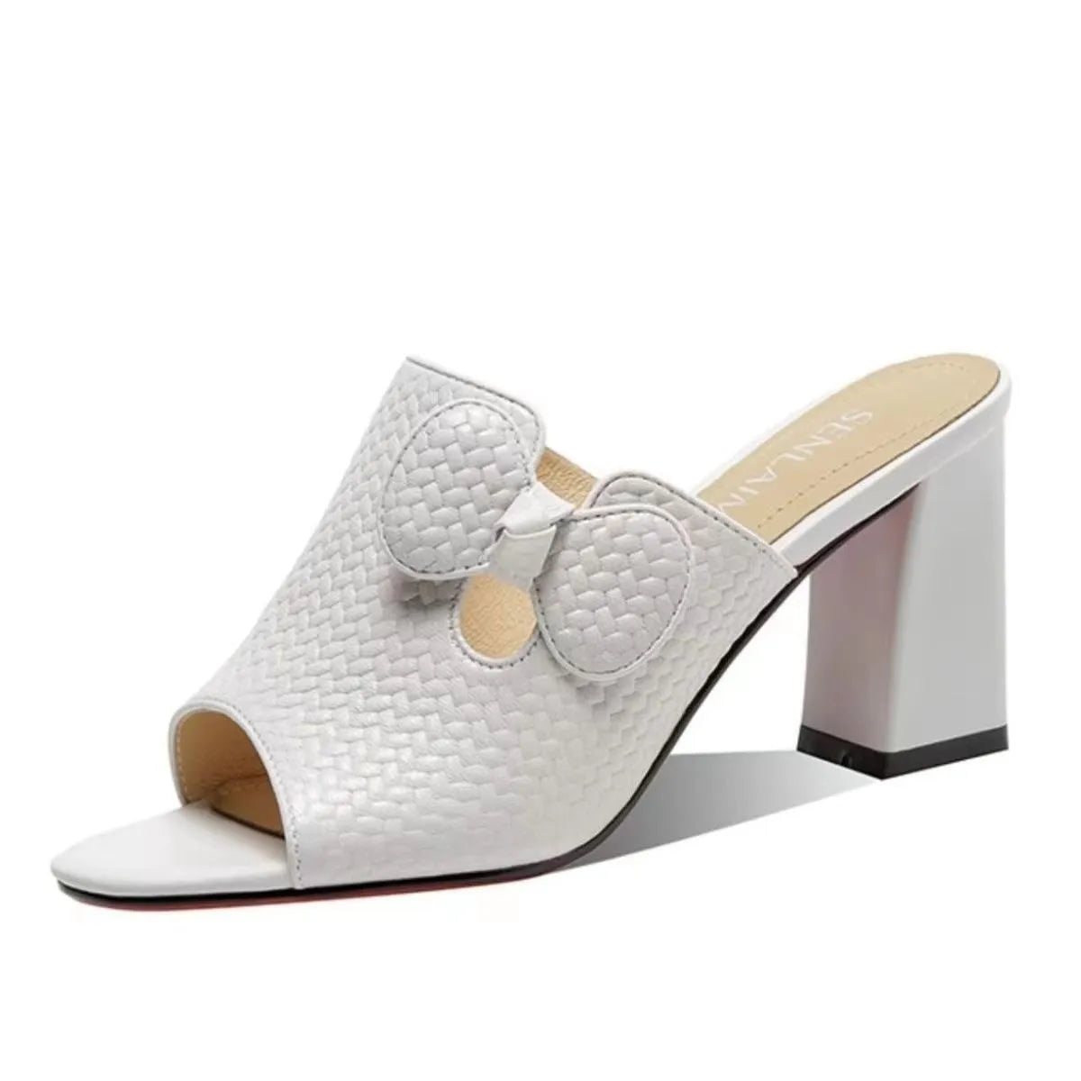 2024 Summer Fashion Open Toe Sandals Women's Square High Heel Slippers Sexy Peep Toe Female Elegant Ladies Shoes Sandalias Mujer