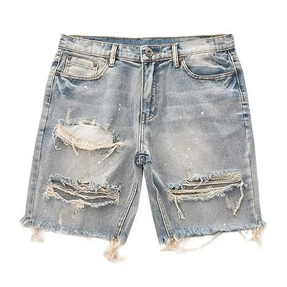 Short en jean déchiré pour homme