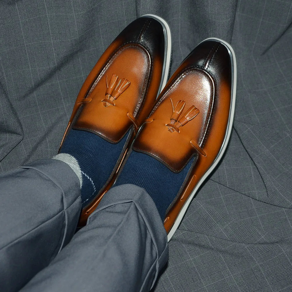 Baskets décontractées en cuir véritable pour hommes