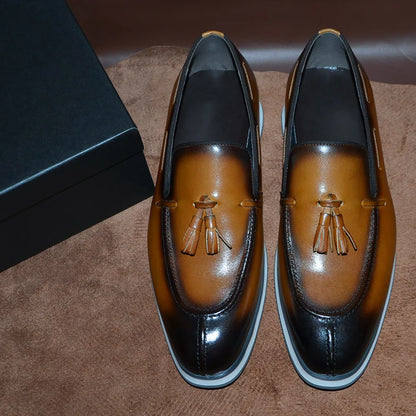 Baskets décontractées en cuir véritable pour hommes