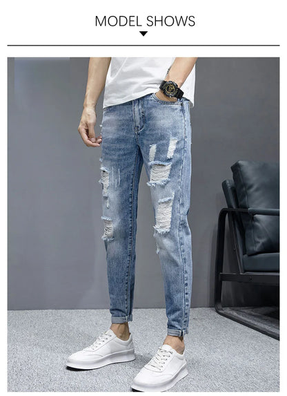 Jeans Déchirés Courts Taille Mi-haute