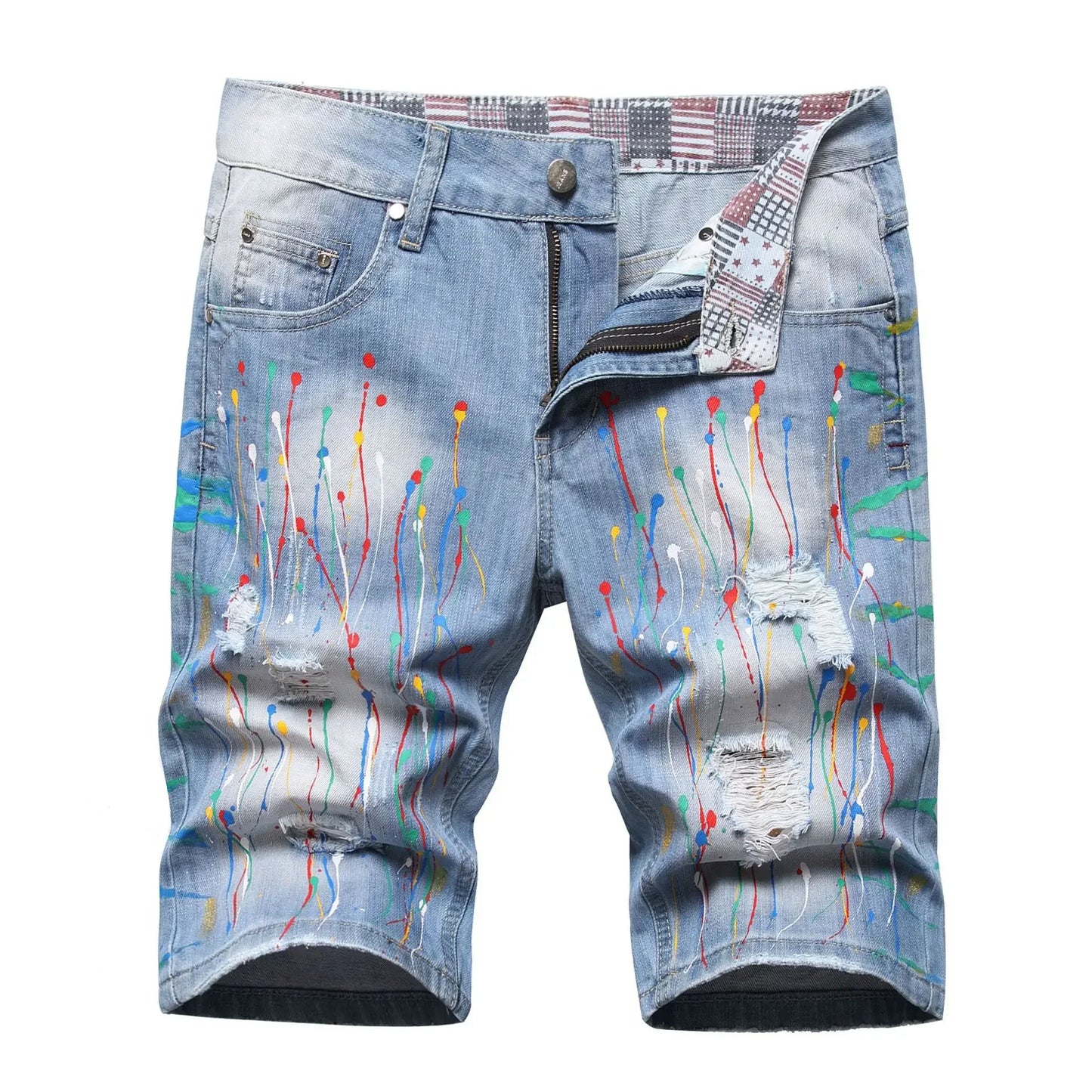 Short en jean bleu clair pour homme