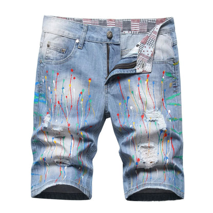 Short en jean bleu clair pour homme
