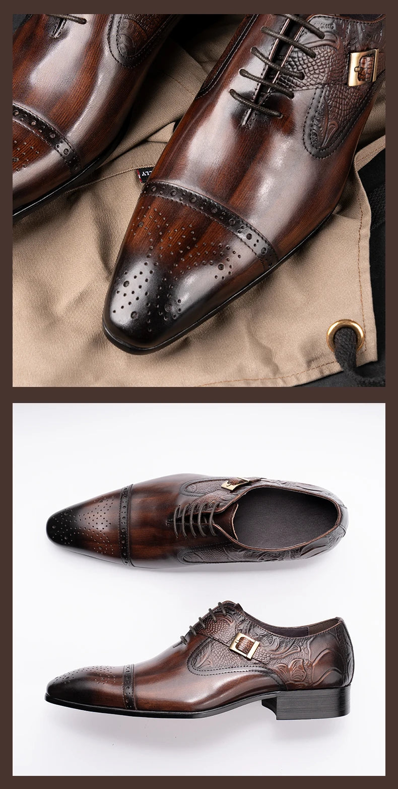 Chaussures de luxe en cuir haut de gamme pour hommes