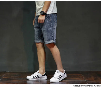 Short en jean gris pour homme