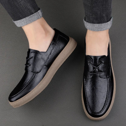 Chaussures décontractées pour hommes en cuir véritable
