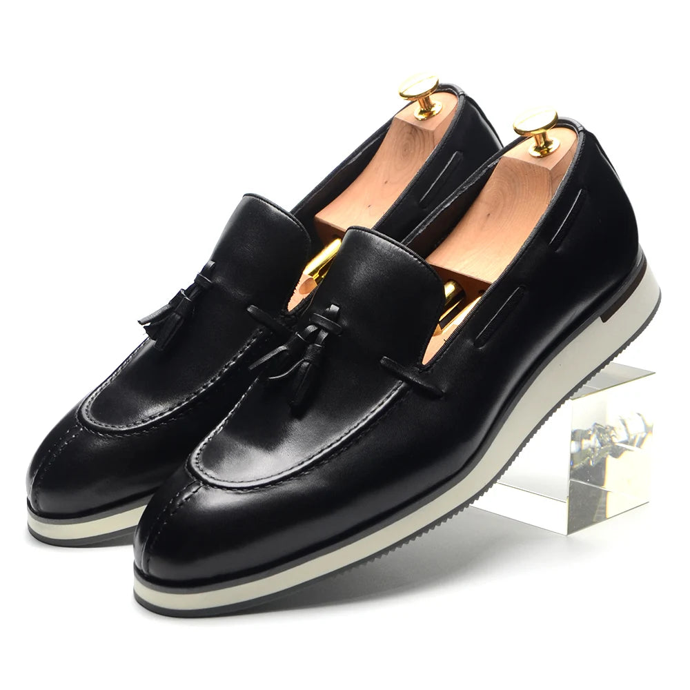 Baskets décontractées en cuir véritable pour hommes