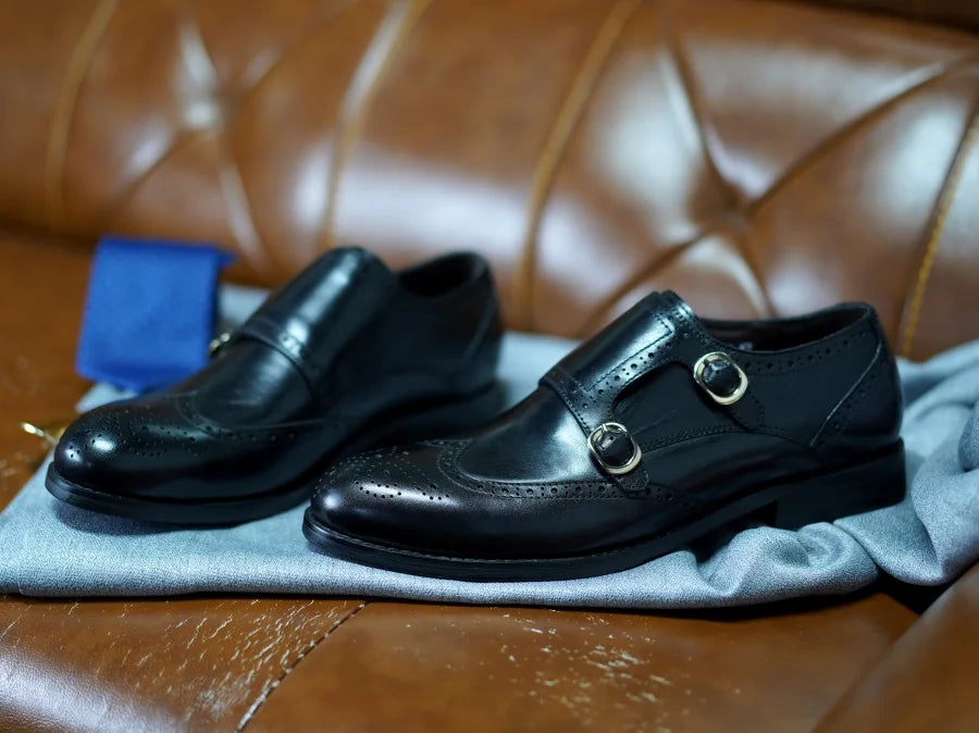 Chaussures classiques en cuir véritable pour hommes