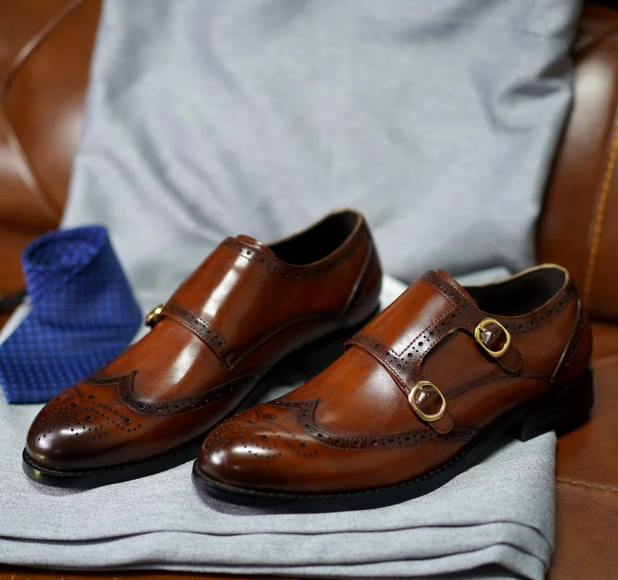Chaussures classiques en cuir véritable pour hommes
