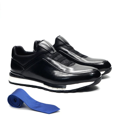 Baskets classiques décontractées en cuir de vache véritable pour homme