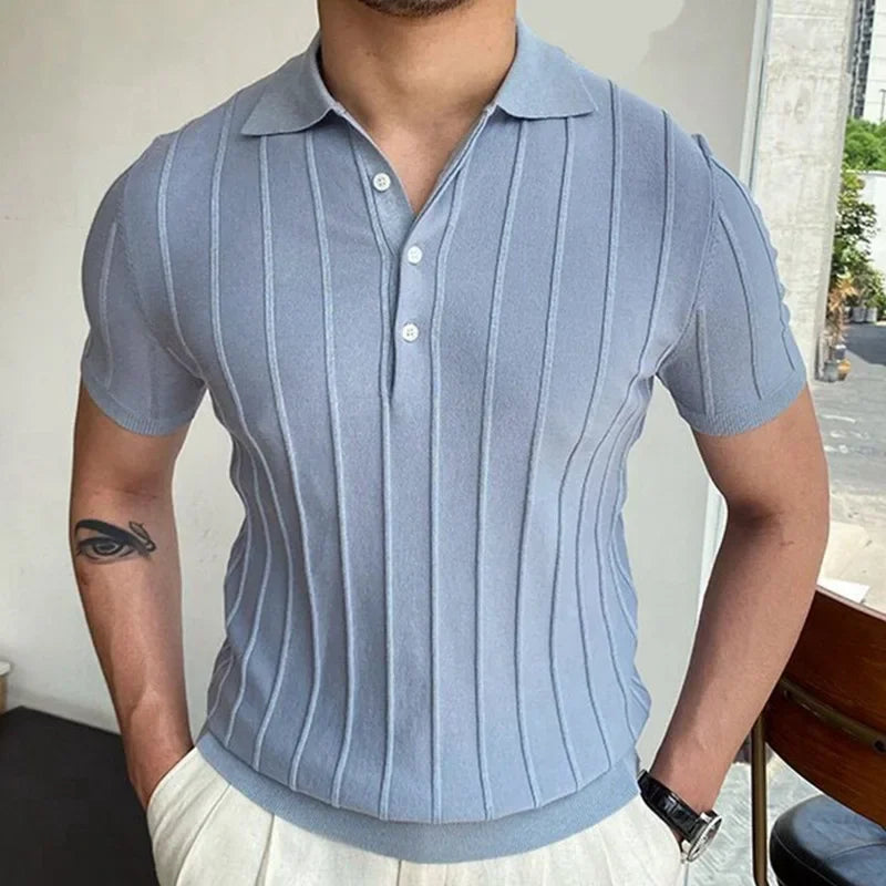 Polo à manches courtes et col à revers pour homme, style décontracté