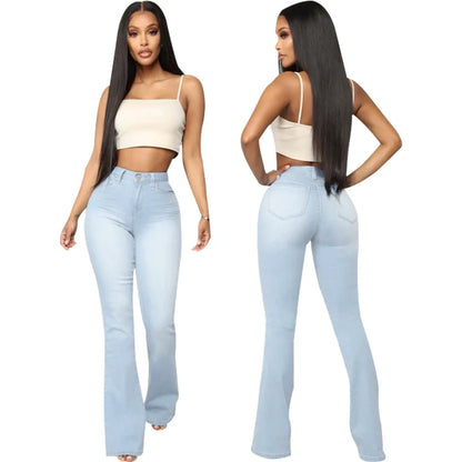 Jeans pantalon pour femmes, évasés et longs