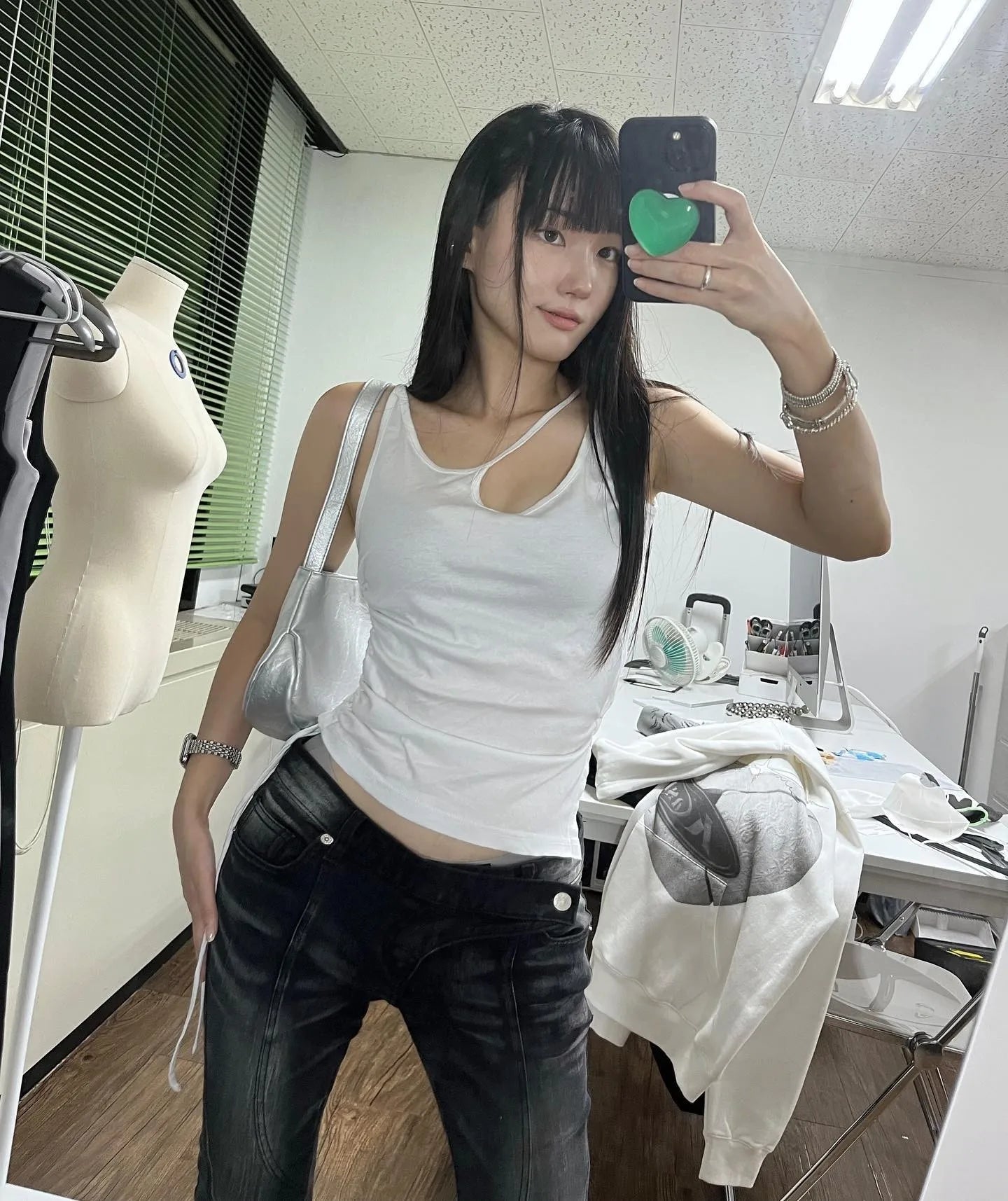 Jean taille basse vintage effet vieilli