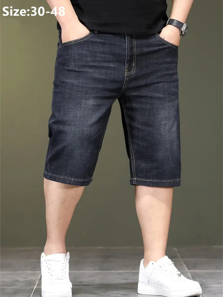 Short d'été en jean fin pour homme, extensible, ample
