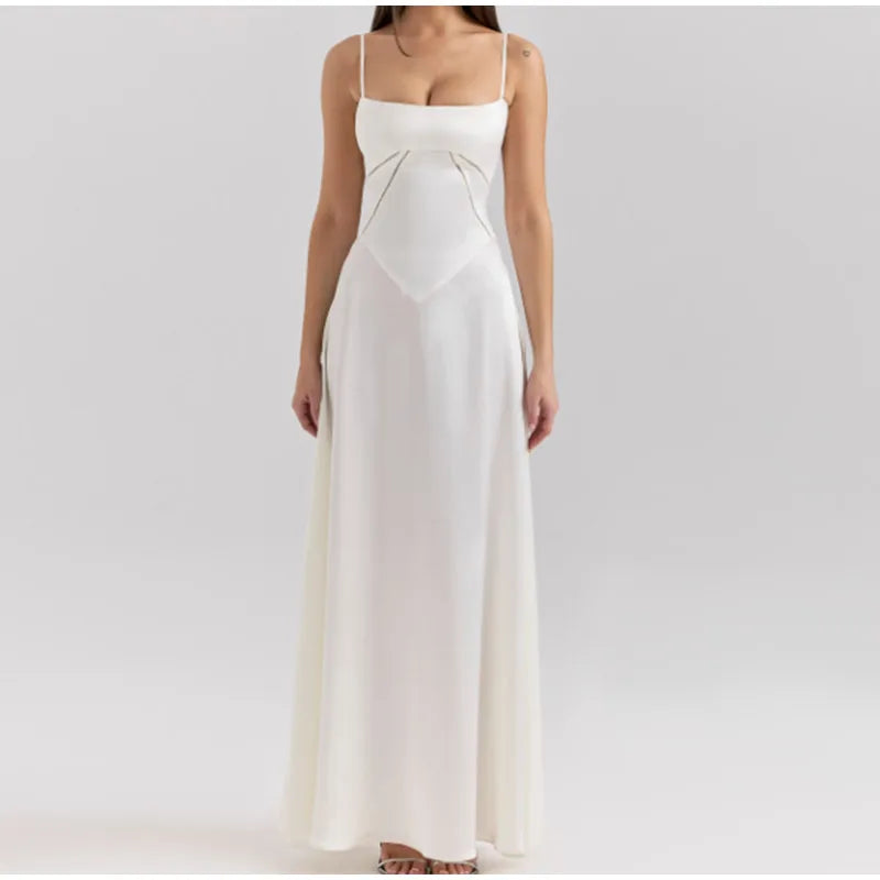 Robe longue élégante à lacets