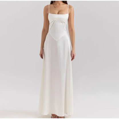 Robe longue élégante à lacets